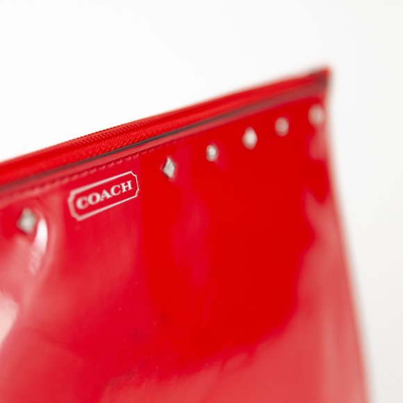 COACH Red Patent Leather Tech Case with Studs - Picture 5 of 10